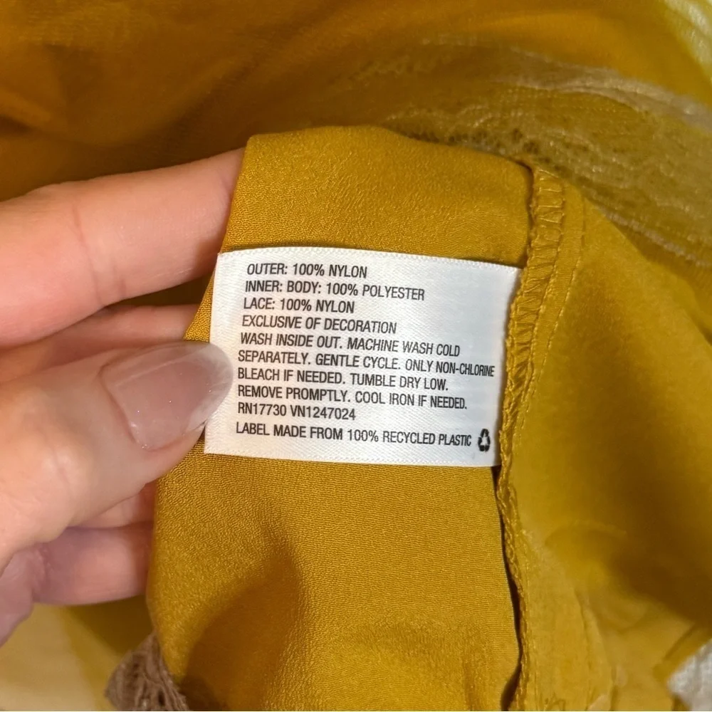 RODARTE x Target Yellow Tulle Lace Mini Slip Dress with Bow Detail- Size XS - Picture 5 of 12